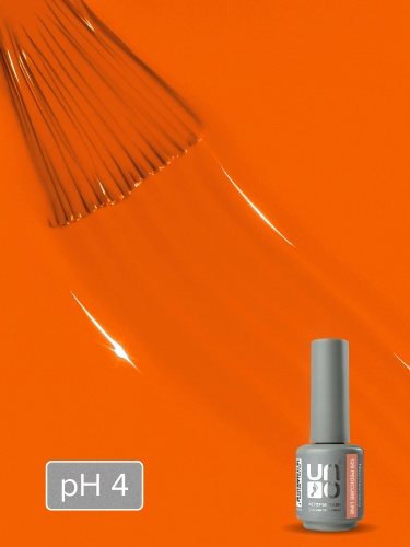 UNO, PEDICURE LINE, 129 Однофазный гель-лак, апельсиновый, 8 г фото 3