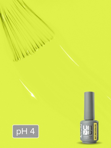 UNO, PEDICURE LINE, 130 Однофазный гель-лак, желтый неон, 8 г фото 3