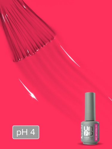 UNO, PEDICURE LINE, 127 Однофазный гель-лак, розовый неон, 8 г фото 3