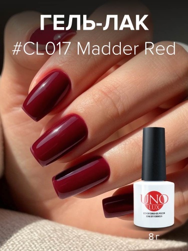 UNO LUX, CL017 Гель-лак Madder Red - Мареновый красный, 8 г фото 2