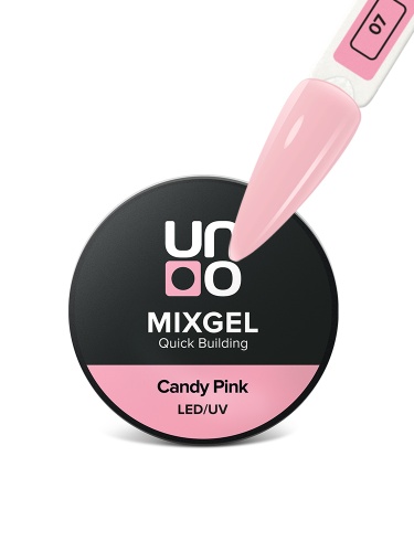 UNO, Полиакриловый гель MIXGEL Candy Pink, камуфлирующий, шайба 30 г