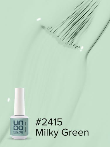 UNO, HEMA FREE, Гель-лак 2415 Молочно-зеленый - Milky Green, 10 г фото 3
