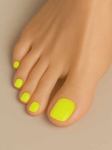 UNO, PEDICURE LINE, 130 Однофазный гель-лак, желтый неон, 8 г фото 4