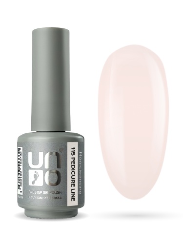 UNO, PEDICURE LINE, 115 Однофазный гель-лак, кремовый, 8 г