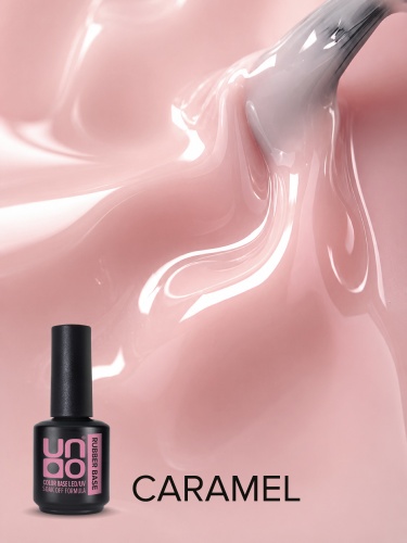 UNO, Гель-лак базовый UNO Rubber Color Base Gel, 12 г Caramel фото 3