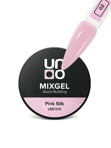 UNO, Полиакриловый гель MIXGEL Pink Silk, камуфлирующий, шайба 30 г