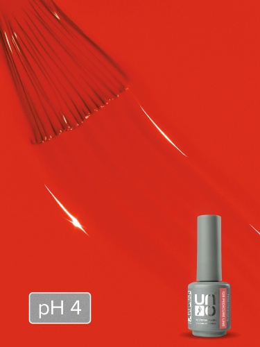 UNO, PEDICURE LINE, 128 Однофазный гель-лак, оранжевый неон, 8 г фото 3