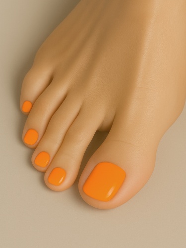 UNO, PEDICURE LINE, 129 Однофазный гель-лак, апельсиновый, 8 г фото 4