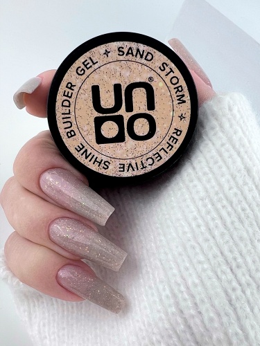 UNO, Моделирующий цветной гель Reflective Shine Builder Gel Sand Storm, 15 г фото 9