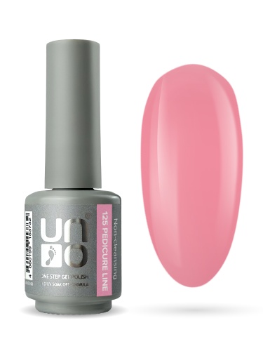 UNO, PEDICURE LINE, 125 Однофазный гель-лак, розовый, 8 г
