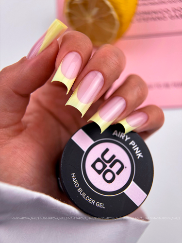 UNO, Моделирующий цветной гель Hard Builder Gel Airy Pink, 15 г фото 4