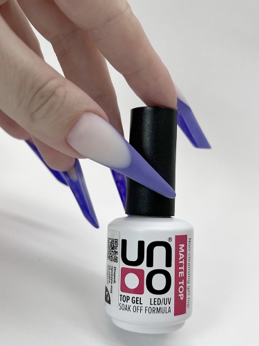 UNO, Верхнее покрытие для гель-лака Matte с бархатным эффектом, 8 г фото 8