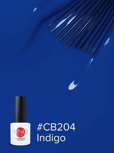 UNO LUX, CB204 Гель-лак Indigo - Индиго, 8 г фото 3