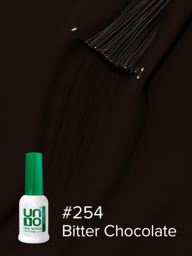 UNO, Гель-лак 254 Горький шоколад - Bitter Chocolate, 8 мл фото 3