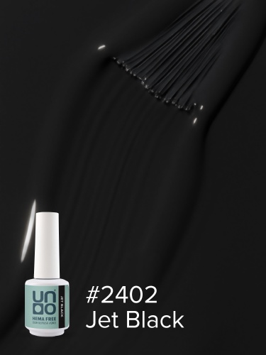 UNO, HEMA FREE, Гель-лак 2402 Угольно-черный - Jet Black, 10 г фото 3