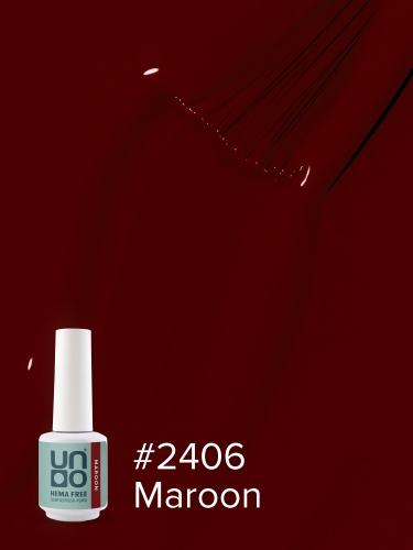 UNO, HEMA FREE, Гель-лак 2406 Темно-бордовый - Maroon, 10 г фото 3