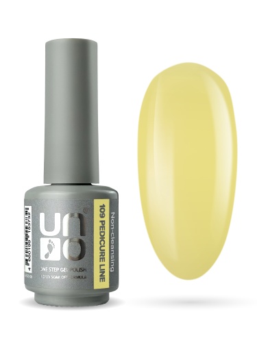 UNO, PEDICURE LINE, 109 Однофазный гель-лак, светло-желтый, 8 г фото 2
