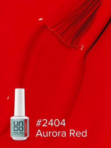 UNO, HEMA FREE, Гель-лак 2404 Красное сияние - Aurora Red, 10 г фото 2