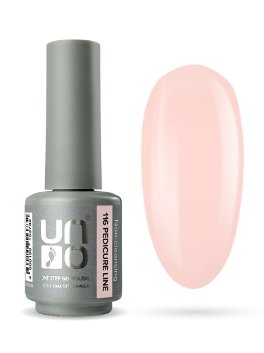 UNO, PEDICURE LINE, 116 Однофазный гель-лак, розовый, 8 г