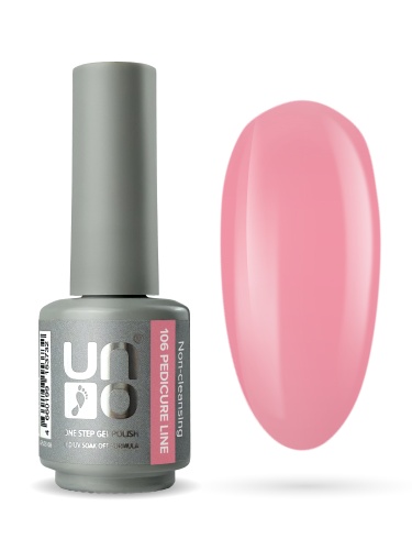 UNO, PEDICURE LINE, 106 Однофазный гель-лак, розовый, 8 г