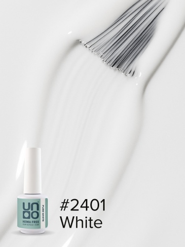 UNO, HEMA FREE, Гель-лак 2401 Чистый белый - White, 10 г фото 3
